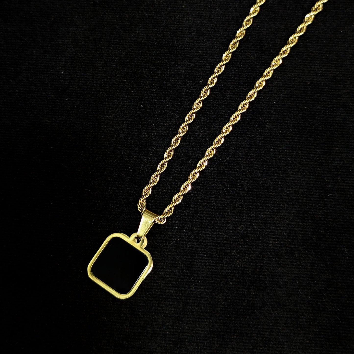 Onyx square locket