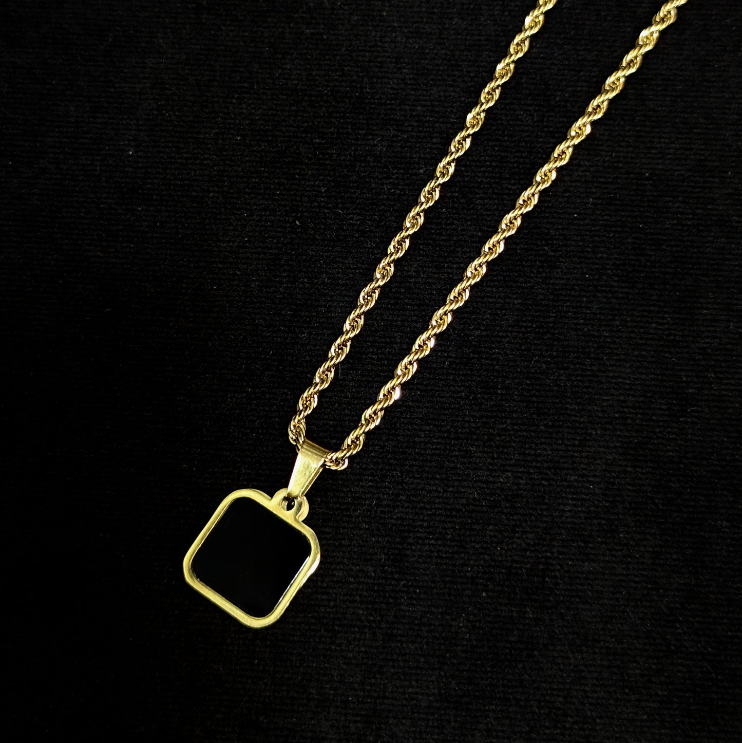 Onyx square locket